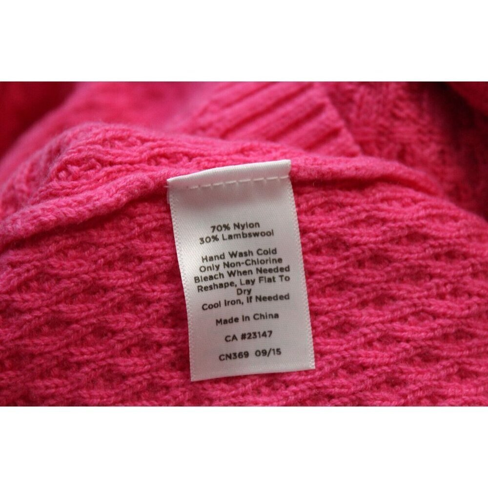 Talbots Sweater Size XL Lambs Wool Textured Knit Pink Valentines Day Preppy Soft - Picture 12 of 12